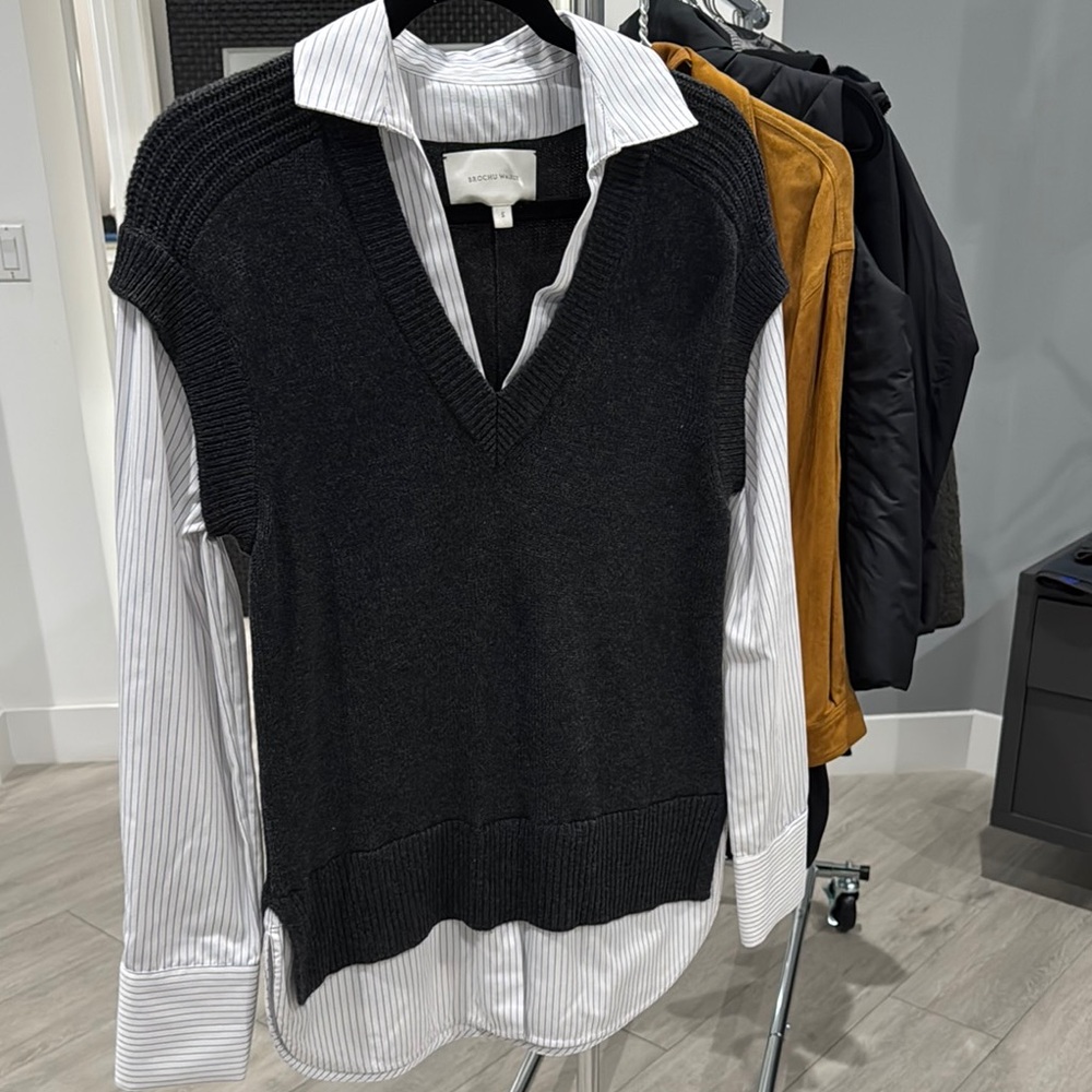 Brochu Walker Black V-Neck Sweater